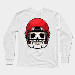 Skull American Football Sports Long Sleeve T-Shirt